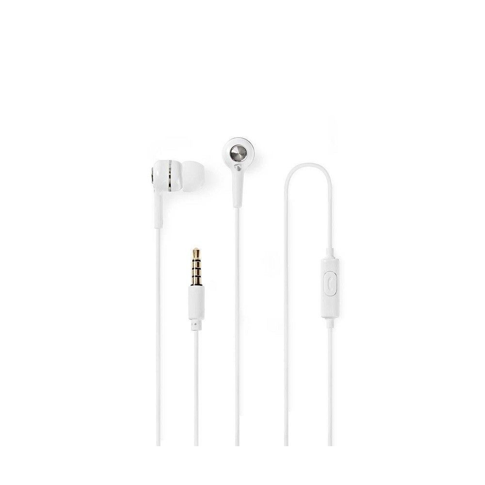 Cuffia auricolare con microfono bianca con gommini