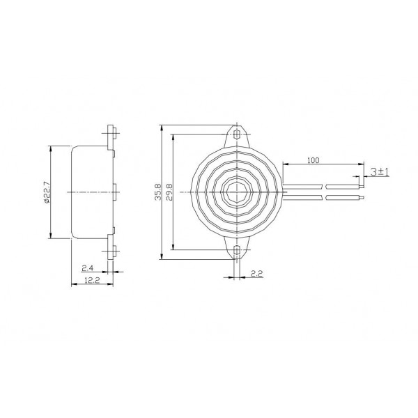 Buzzer piezoelettrico 3-20Vdc