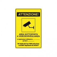 Yellow video surveillance sticker 18x12