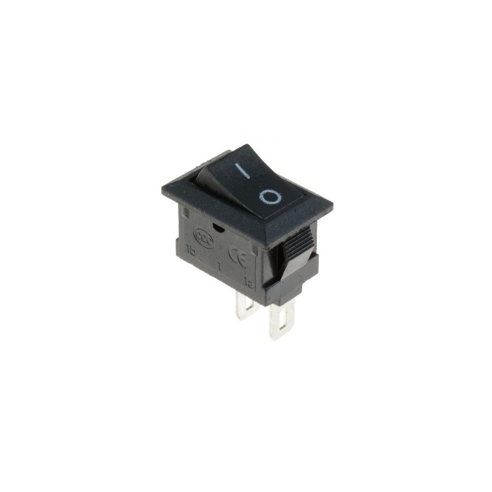 6A black rectangular rocker switch