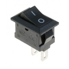 6A black rectangular rocker switch