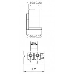 Connettore A2501H-2P femmina 2 poli