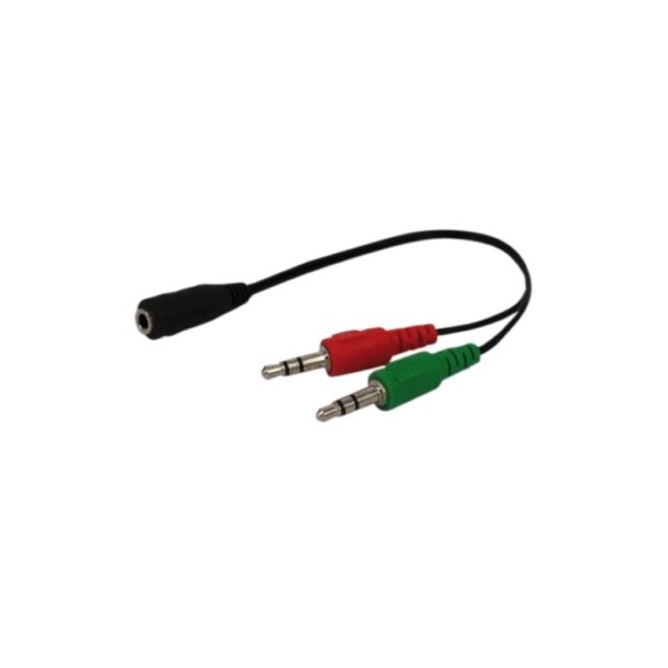 Headphone and microphone splitting adapter with female jack