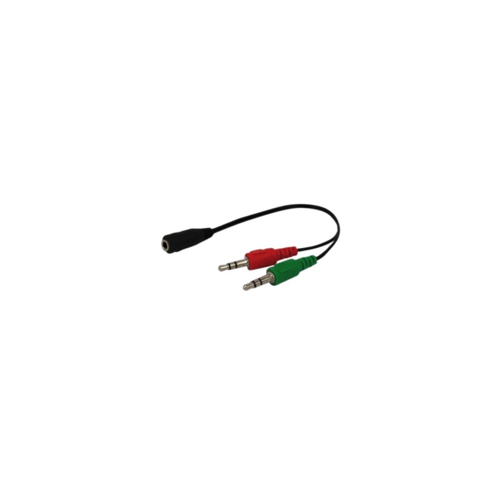 Headphone and microphone splitting adapter with female jack