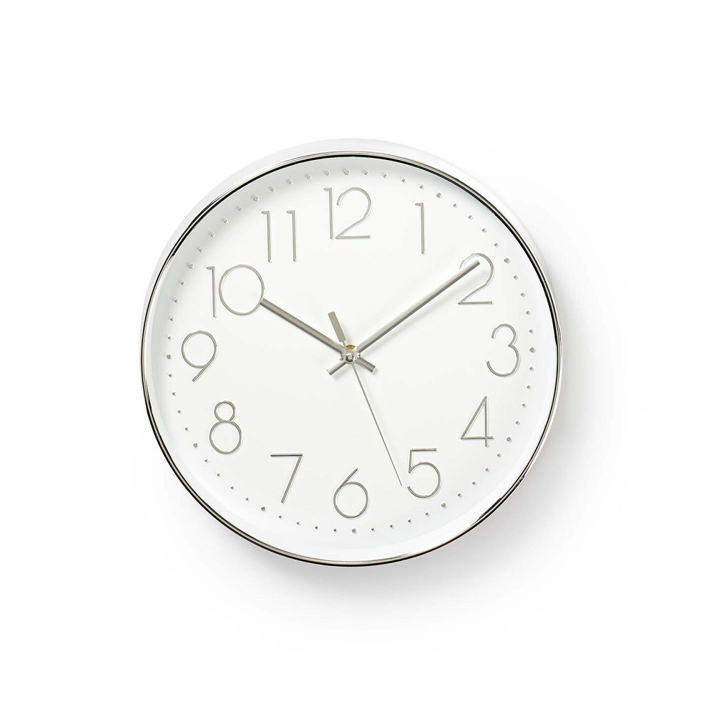 Round white wall clock 30cm