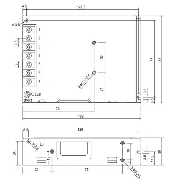 Alimentatore 12V DC 8.5A professionale LRS-100-12
