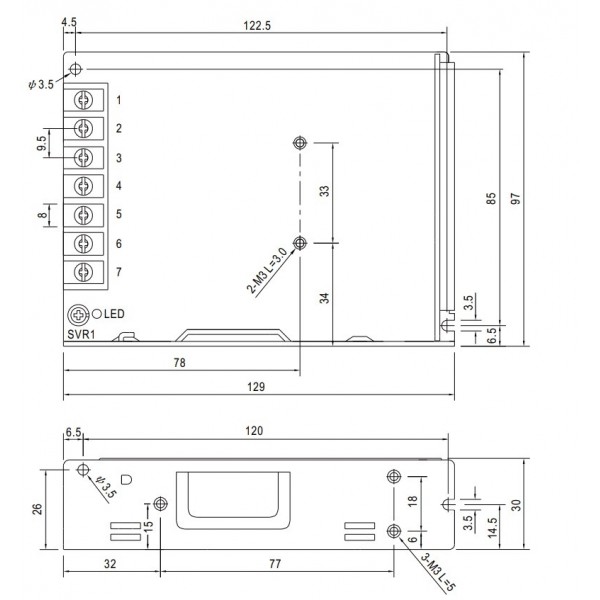 Alimentatore 24V DC 4.5A professionale LRS-100-24