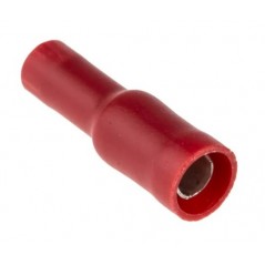 Red insulated 4mm cylindrical female socket