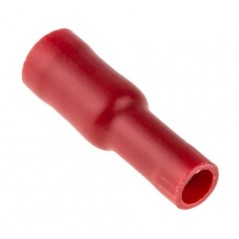 Red insulated 4mm cylindrical female socket