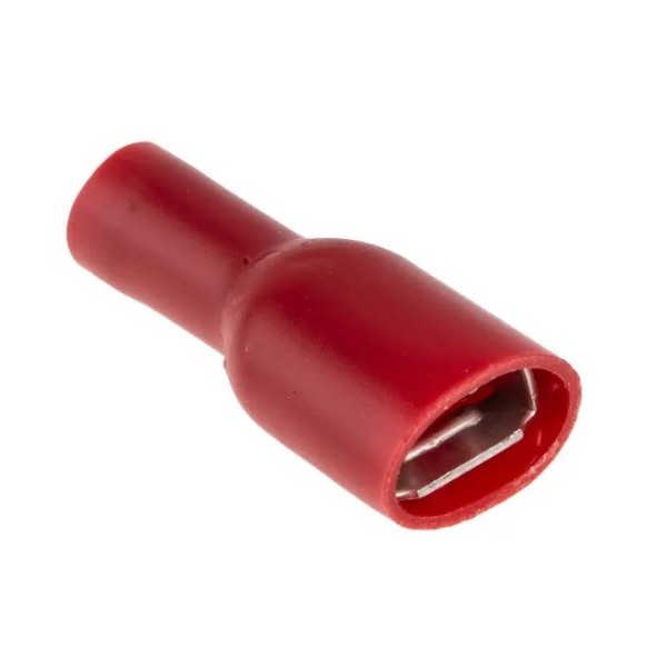 6.3mm female faston red insulated