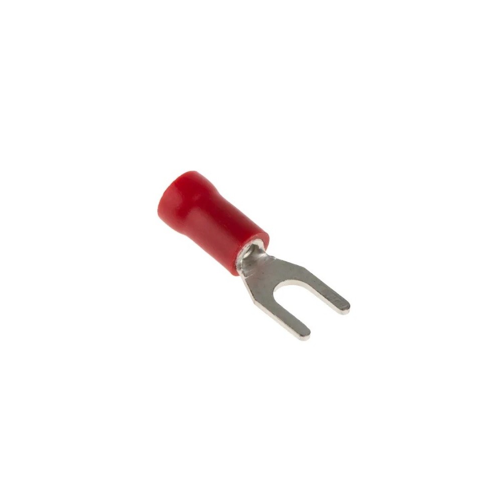 Red insulated M4 fork lugs 4.3mm
