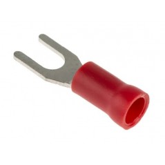 Red insulated M4 fork lugs 4.3mm