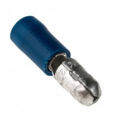Blue insulated 5mm cylindrical male plug