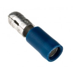 Blue insulated 5mm cylindrical male plug