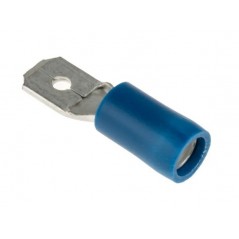 Male faston 6.3mm blue insulated