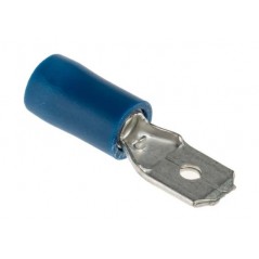 Male faston 6.3mm blue insulated