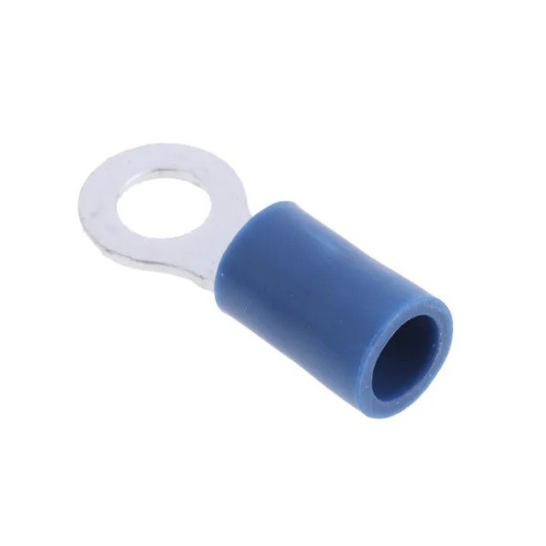 Blue insulated M4 eyelet terminal