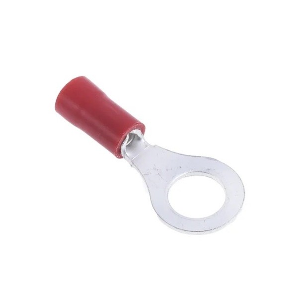 Red insulated M6 eyelet cable lugs