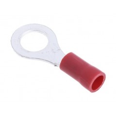 Red insulated M6 eyelet cable lugs