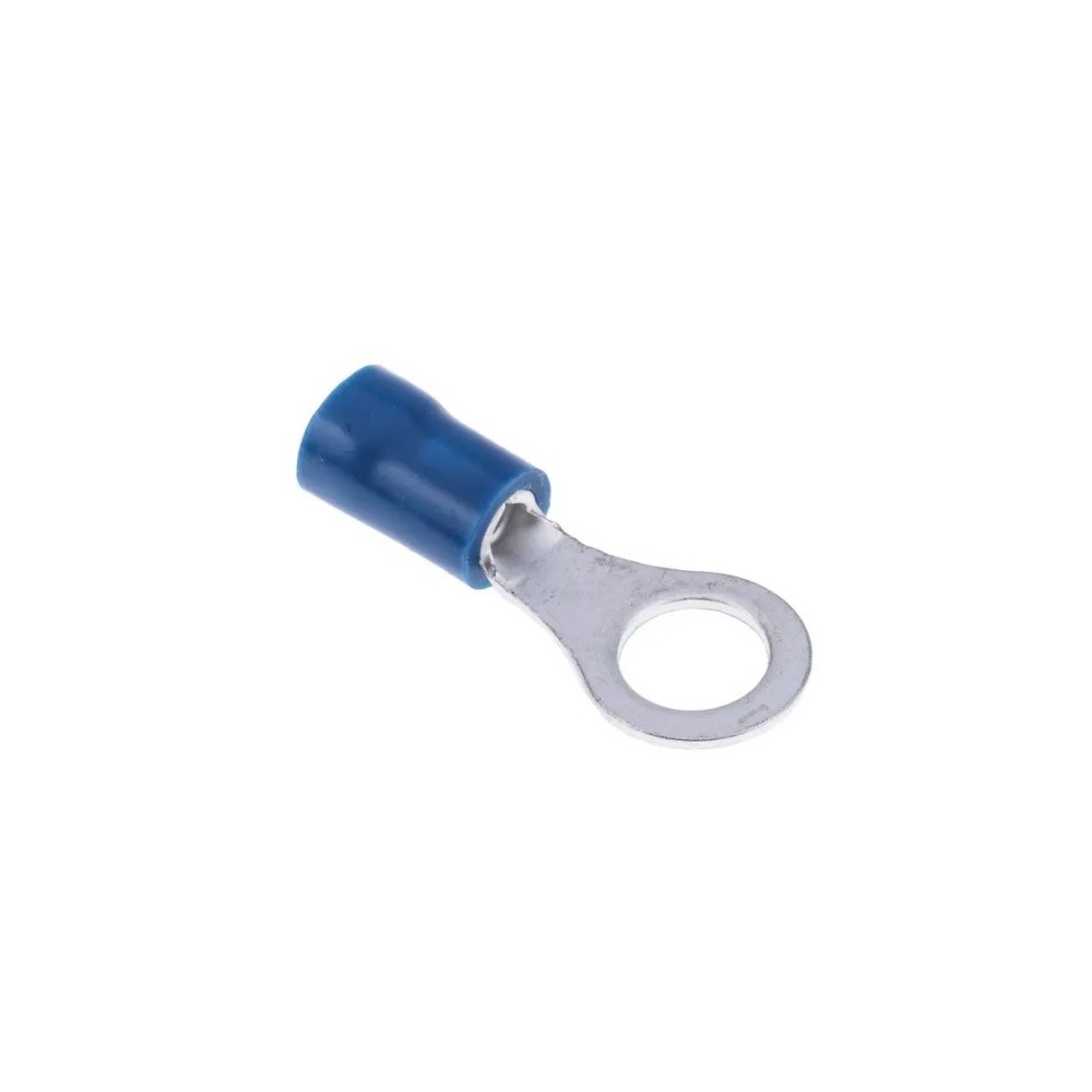 Blue insulated M6 eyelet terminal 6.4mm