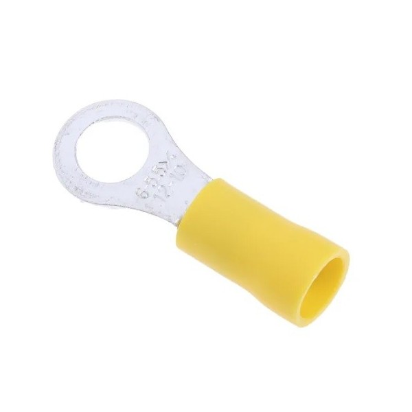 Capicorda occhiello M6 isolato giallo 6.4mm
