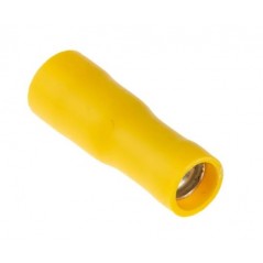 Presa femmina cilindrica 5mm isolata gialla