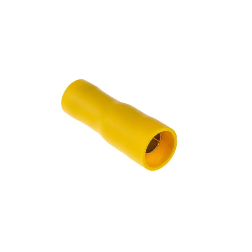 Yellow insulated 5mm cylindrical female socket