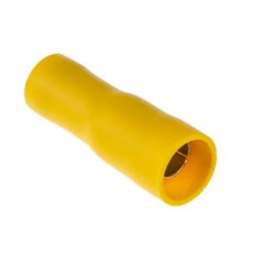 Yellow insulated 5mm cylindrical female socket