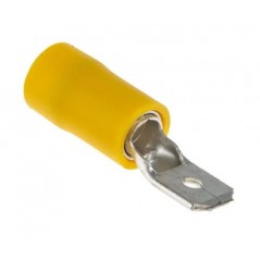 Male faston 6.3mm yellow insulated