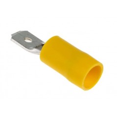 Male faston 6.3mm yellow insulated