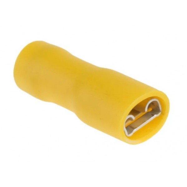 6.35mm female faston yellow insulated