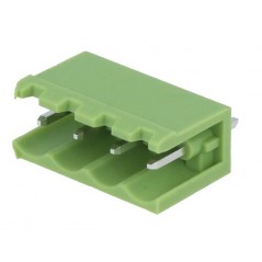 Removable straight male 4-pole terminal with 5mm pitch for PCB
