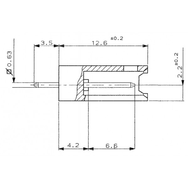 4-pole male connector for PCB AMP MODU II series 280371-1