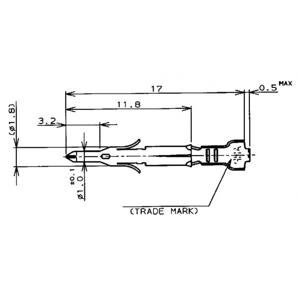 Male contact for AMP mini MATE-N-LOK 170364-1