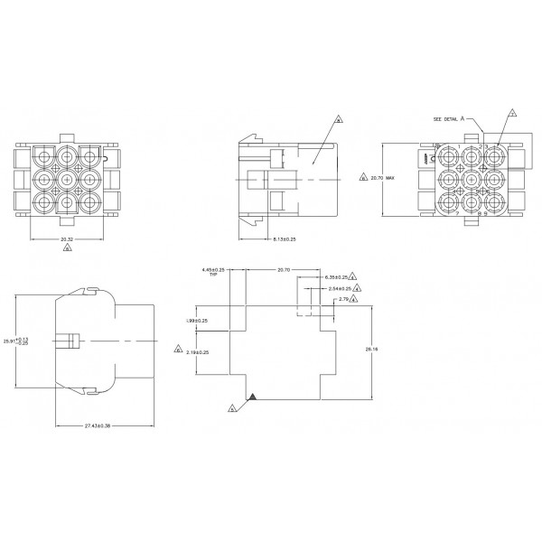 9-pole female connector AMP MATE-N-LOK 1-480707-0