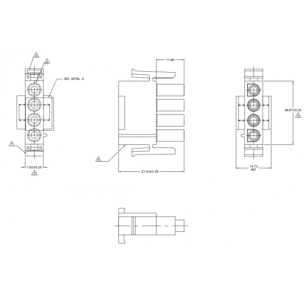 Connettore 4 poli maschio AMP MATE-N-LOK 1-480702-0