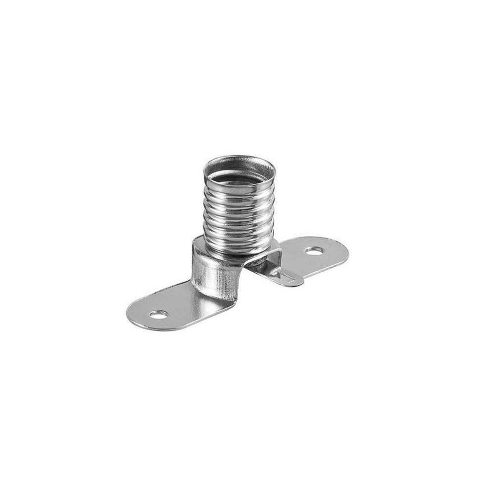 E10 metal lamp holder with raised part