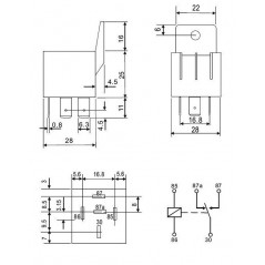 Relay 12V 30A 1 changeover LD-12P