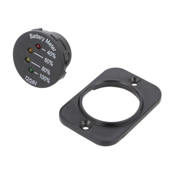 12-24Vdc panel battery meter with LED