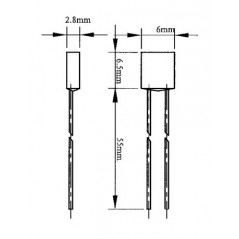 Thermal fuse 130° 2A with terminals