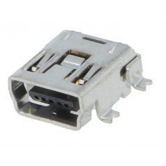 Mini USB type B socket angled for PCB