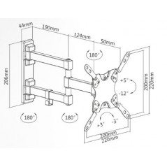 Supporto TV a due snodi da 13-42 pollici