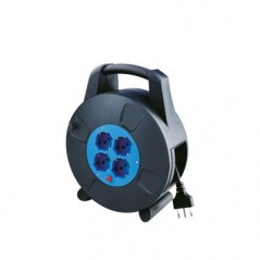 Electric extension cable 10mt black 16A with cable reel and thermal protection