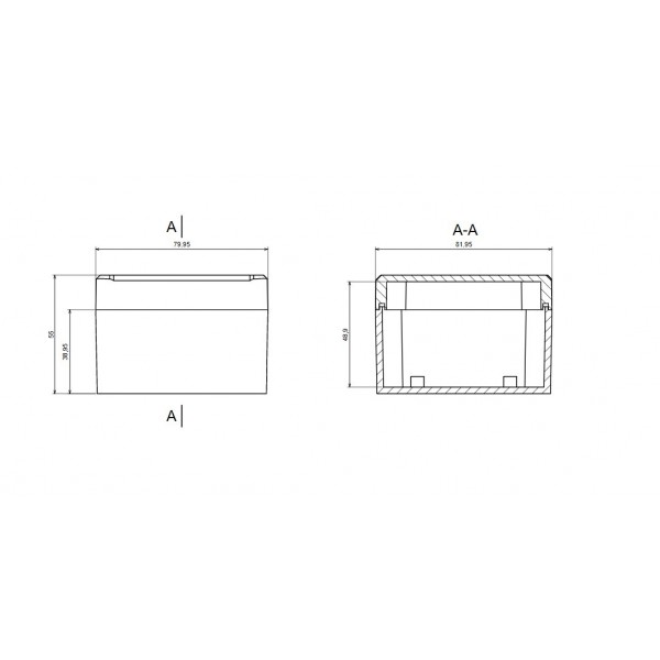 Plastic case 82x80x55mm waterproof IP65