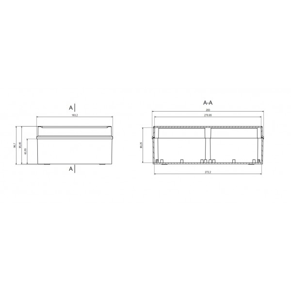 Contenitore in plastica 283x193.2x95.5mm stagno IP65