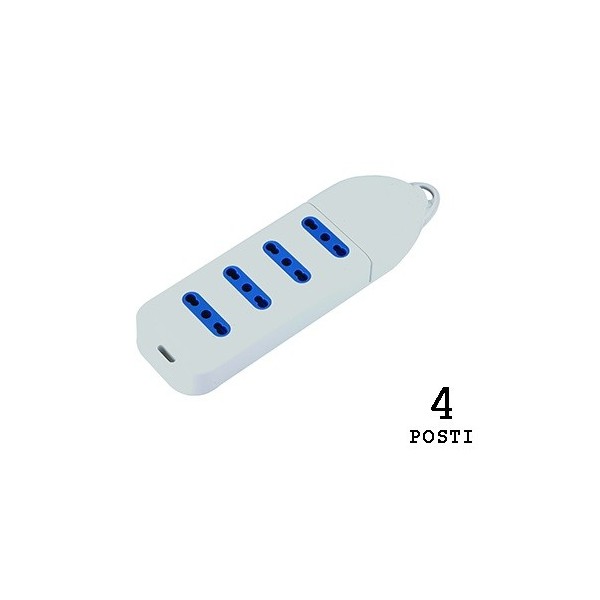 White multiple socket 4 10 / 16A sockets without cable