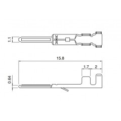 Crimp male contact for RCY connectors