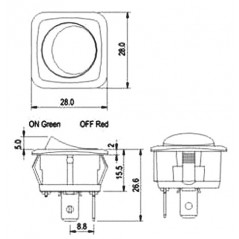 Interruttore a bascula IP65 rosso 230V