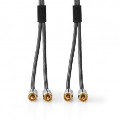 Audio cable 2 RCA male - 2 RCA male golden 2mt high quality