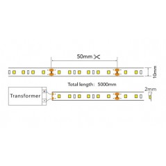 Striscia LED IP20 2835 bianco caldo 24V